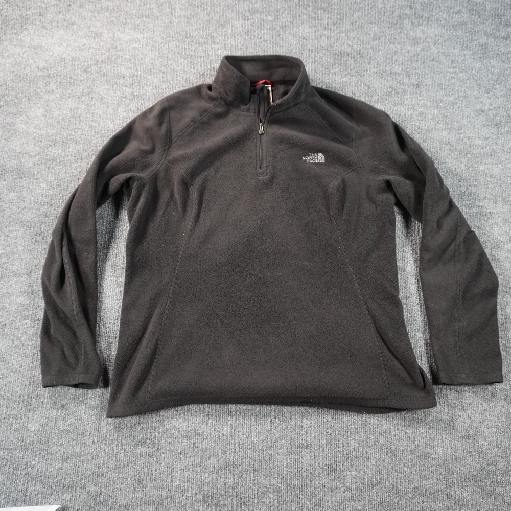 The North Face Fleece Pullover Womens XL Black TKA 100 Quarter Zip Mock Neck